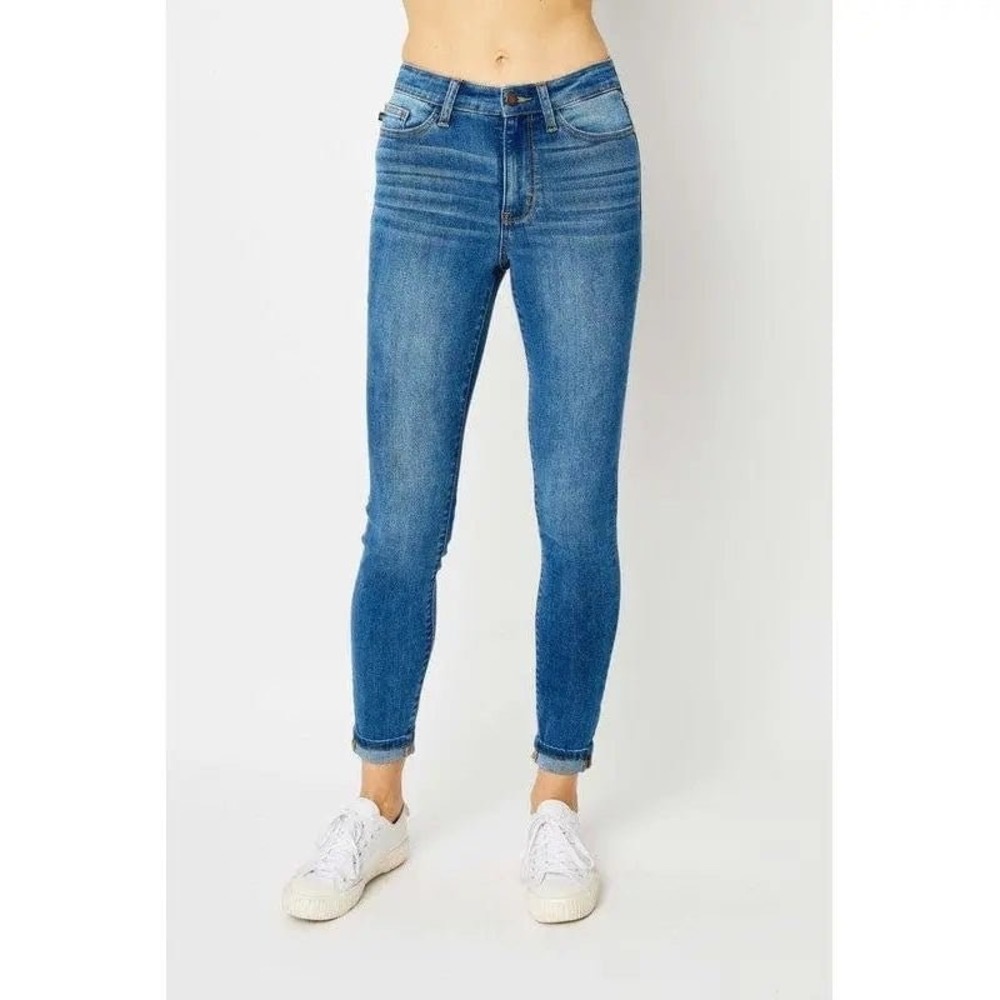 Judy Blue High Waist Skinny Cuffed Hem Jeans Size 16W